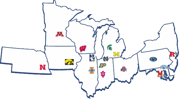 Magnet for Minds Big Ten map