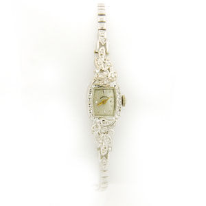 Antique Estate Ladies Hamilton Diamond Watch