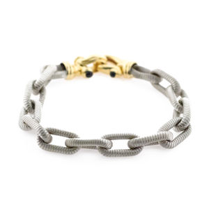 Estate Bracelet in 14k and Silver with Toggle Clasp