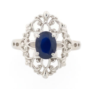 Antique Estate Platinum and Sapphire Ring