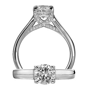 F SI1 1 CT Mounted in Ritani Modern Engagement Ring
