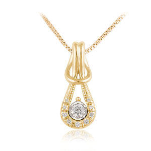 10K Yellow Gold 1/6 Ct Everlon Pendant