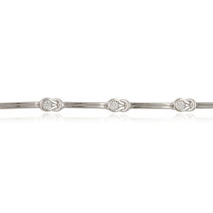 Sterling Silver Everlon Diamond Knot Fashion Bracelet