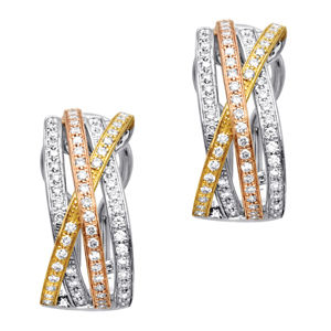 Simon G Tri Tone Diamond Fashion Earrings