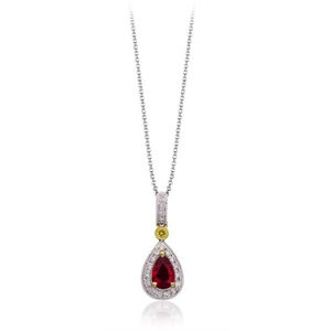Simon G Two Tone Diamond and Ruby Pendant