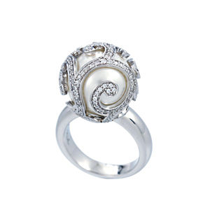 Belle Etoile Beauty Bound White Pearl Ring