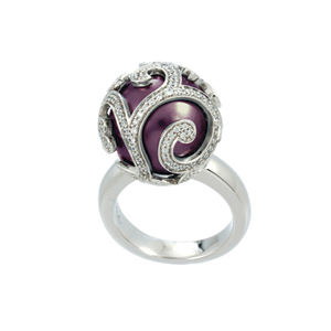 Belle Etoile Beauty Bound Maroon Pearl Ring