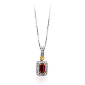 Simon G Two Tone Diamond and Ruby Pendant