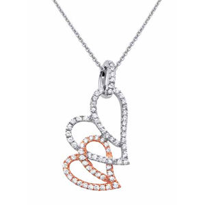 Simon G Two Tone Diamond Heart Pendant