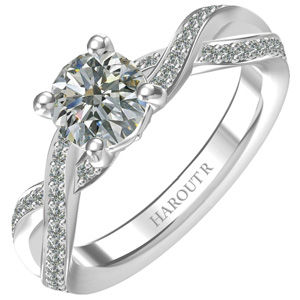 Harout R Crossover Shank Engagement Ring