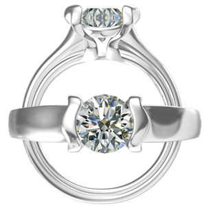 Harout R Half Bezel Set Diamond Engagement Ring