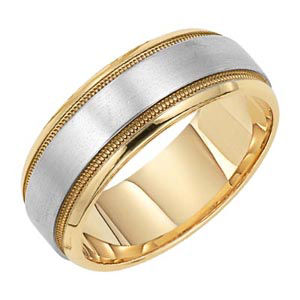 Classic Style Lieberfarb Two-Tone Gold Wedding Band