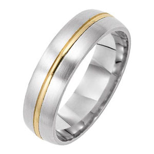 Modern Two-Tone Gold Lieberfarb Wedding Band