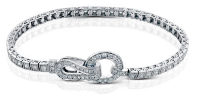 Simon G 18k White Gold Handcrafted Diamond Bracelet