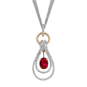 Simon G 18k Two-Tone Gold Rubelite Pendant