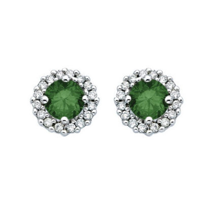1/2 Carat Green Diamond Earrings