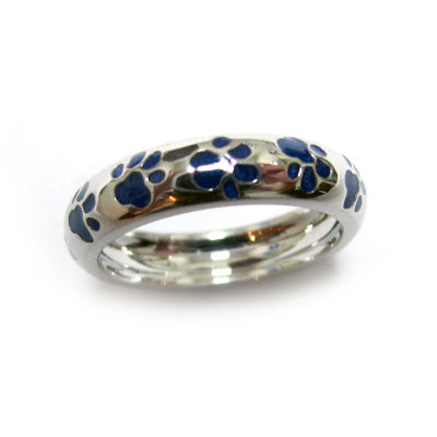 Hidalgo Blue Paw Print Enamel Band