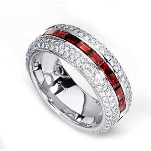 Beautiful Ruby and Diamond Band By Simon G
