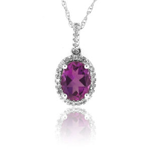 Amethyst & Diamond Pendant