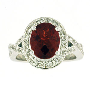 Garnet and Diamond Ring