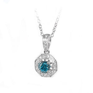 Blue & White Diamond Pendant