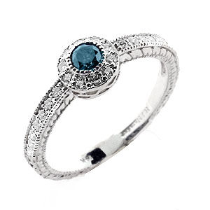 Blue Diamond Ring