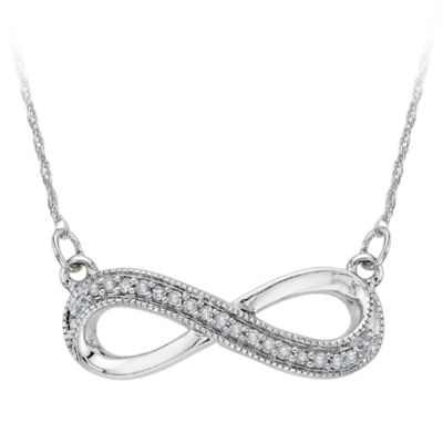 Sterling Silver and Diamond Infinity Pendant
