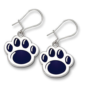 Penn State Lion Paw Earrings With Blue Enamel