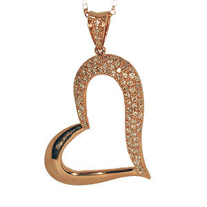 Rose Gold Diamond Heart Necklace