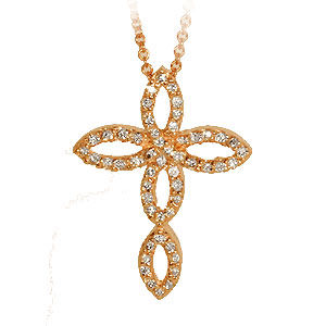 Rose Gold Diamond Cross