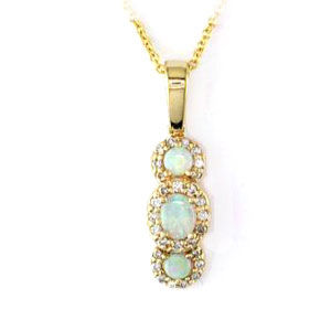 Opal and Diamond Pendant