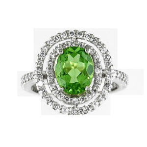 Peridot and Diamond Ring