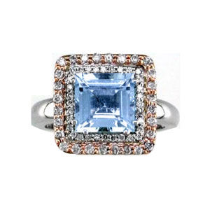 Aquamarine and Diamond Ring