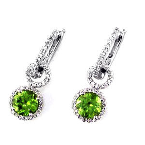 Peridot and Diamond Earrings