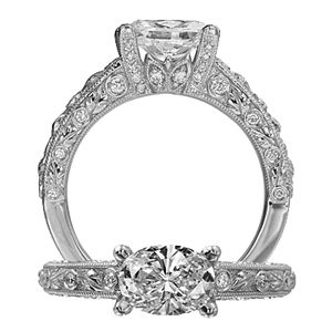 Ritani Romantique Oval Diamond Engagement Ring