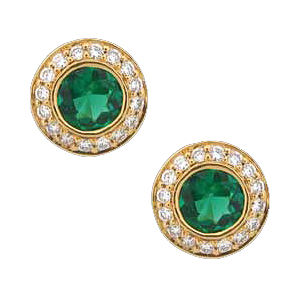 Ritani Emerald and Diamond Earrings