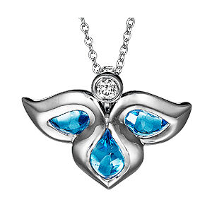 Ritani Blue Topaz and Diamond Pendant