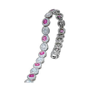 Ritani Pink Sapphire and Diamond Bracelet