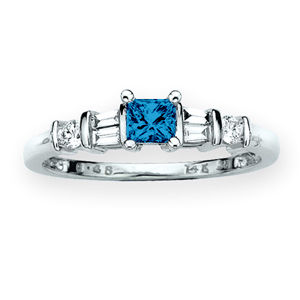 Blue Diamond Engagement Ring