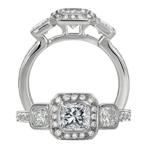 Ritani Endless Love Three Asscher Diamond Ring