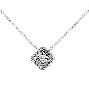 Ritani Endless Love Princess Cut Diamond Pendant