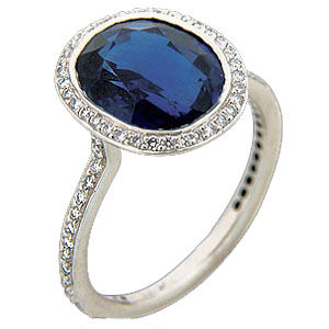 Ritani Endless Love Oval Sapphire and Diamond Ring