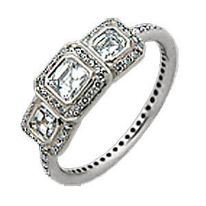 Ritani Endless Love Three Asscher Diamond Ring