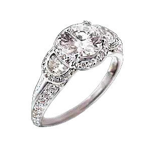 Ritani Modern Three Stone Diamond Engagement Ring