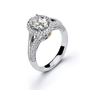 Simon G Oval Diamond Engagement Ring