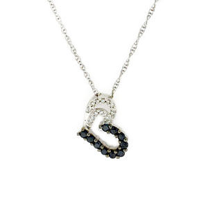 Black And White Diamond Heart Pendant
