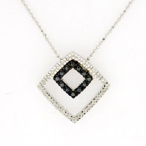 Black Diamond Double Square Pendant