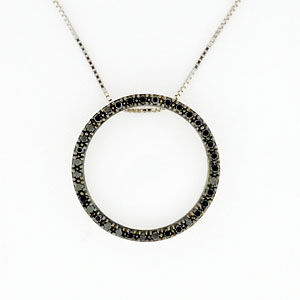 Black Diamond Circle Pendant