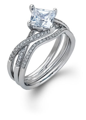 Simon G Semi Mount Diamond Bridal Set