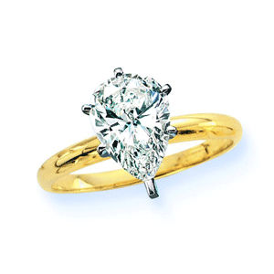 Classic Solitaire Pear-Shaped Diamond Engagement R
